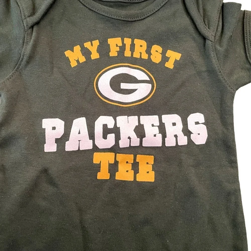 NWT NFL baby onesie my first packers tee greenbay NFL cotton green gold